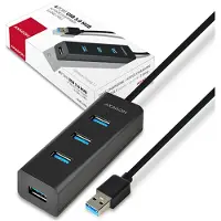 Axagon HUE-S2BL - Hub - 4 x SuperSpeed USB 3.0 + 1 x micro-USB - desktop