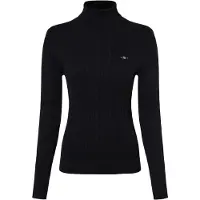 Gant Ganttil kvinder. 4800102 Eights strikket pullover med svanehals i marineblå stretchbomuld (S), Casual