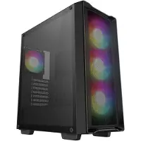 DeepCool CC560 MESH V2 - Mid tower - ATX - sidepanel med vindue (hærdet glas) - ingen strømforsyning (ATX / PS/2) - sort - USB/Lyd