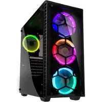 Kolink Observatory RGB - Tower - udvidet ATX - sidepanel med vindue (hærdet glas) - ingen strømforsyning (ATX) - sort - USB/Lyd