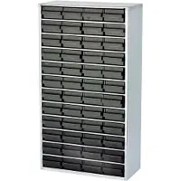 Raaco ESD Skuffereol 1248-01, Sort, Polypropylen (PP), Stål, 48 skuffe(r), 40 kg, 306 mm, 150 mm