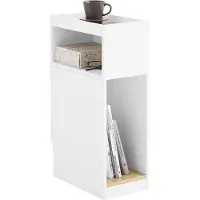 SoBuy smalt sengebord med skuffe, hvid 20x35x60 cm