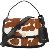 GUESS Skuldertaske 'AUDREY' cognac / sort / naturhvid