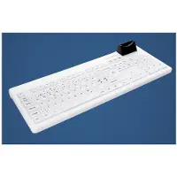 Contour Design Active Key Security AK-C8200F - Tastatur - medicinsk, hygiejnisk design - full size - med smart ID-kortlæser - USB - QWERTY - Nordisk - tastkontakt: gummikuppel - sort/hvid
