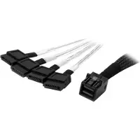 StarTech.com StarTech 1m Internal Mini SAS to SATA Cable - SFF-8643 to 4x SATA (SAS43SAT1M) - ATA/SAS-kabel - 4 x Mini SAS HD (SFF-8643) (P) til SATA (P) - 1 m - sort og sølv - for P/N: SFF86448PLT2