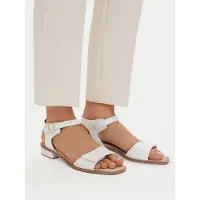 Caprice Heeled sandal, white, made of Leather with Block heel, Size 37