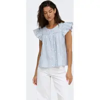 JDY Bluse 'JDYFia' pastelblå / hvid