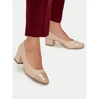 Caprice Pumps, beige, made of Leather and textile with Trapeze heel, Size 41