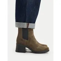 Timberland Timberlandtil kvinder. TB0A424XA2D1 Bellevaux mørkebrune Chelsea ankelstøvler i læder (38 W), 3-5 cm, Ingen, Casual