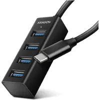 Axagon HUE-M1C 4x USB3.2 Gen 1 MINI hub, metal, 20cm USB-C cable
