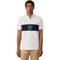 Hackett London Hackett Londontil mænd. HM5600187 Polo H Panel hvid (L), Casual, Bomuld, Korte ærmer