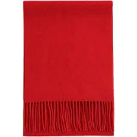 GOBI Cashmere Sjal 'Unisex Cashmere Fringed Scarf' rød