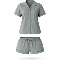 LEAFLETIC Shorty 'Women’s Night Wear Short Set' grøn