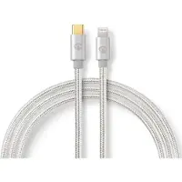 Nedis Nylon Guld Lightning-kabel Usb-c Han Til Apple Lightning 8-pin 48 Mbps Belagt/flettet Aluminium 2 M