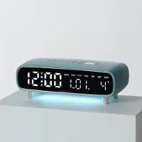24hShop LED-vækkeur med natlys og USB - Himmelblå / Digitalt vækkeur med natlys og USB