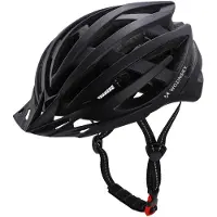 Wozinsky MTB-cykelhjelm med aftageligt visir og USB-lys bagpå M - Sort