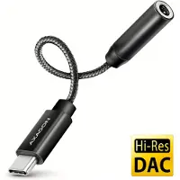 Axagon ADA-HC - Lyd adapter - USB-C han til mini-phone stereo 3.5 mm hun - 10 cm - DAC chip, 384 kHz/32-bit