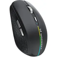 Wozinsky WMGK-1132 RGB Backlit Wireless Mouse - Black - Mus - 6 knapper - Sort