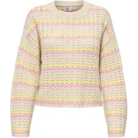 ONLY Pullover 'ONLAsa' beige / lysegul / lyserød