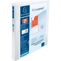 Exacompta Indstiksringbind, Kreacover, A4+, 4 D-ringe, 30 mm, hvid