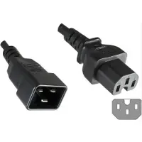 Microconnect - Strømkabel - IEC 60320 C20 til IEC 60320 C15 - AC 250 V - 16 A - 1.8 m - sort