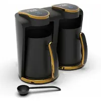 Inca IKM-02, Tyrkisk kaffemaskine, 0,25 L, Malet kaffe, 400 W, Sort, Guld