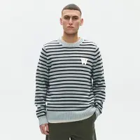 Wood wood Herre Tay Rund Hals Sweater Slate Stripe