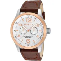 Invicta Herreur 13010 I-Force Sølvfarvet/Læder Ø48 mm