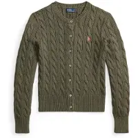 Ralph Lauren Polo Ralph Laurentil kvinder. 211971868512 Grøn cardigan i bomuldskabelstrik (S), Casual