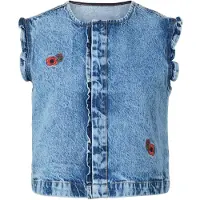 Pieces Pcpalma Denim Med Flæser Top