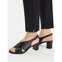 Caprice Heeled sandal, black, made of Leather with Block heel, Size 38.5