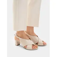 Caprice Heeled sandal, beige, made of Leather with Block heel, Size 37.5