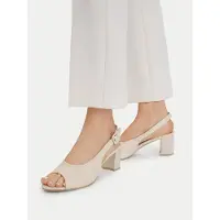 Caprice Heeled sandal, beige, made of Leather with Block heel, Size 37.5