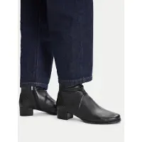Caprice Bootie, black, made of Leather with Block heel, Size 36