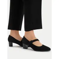 Caprice Pumps, black, made of Leather with Block heel, Size 38.5