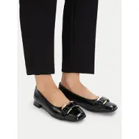 Caprice Ballerina, black, made of Leather with Trapeze heel, Size 37