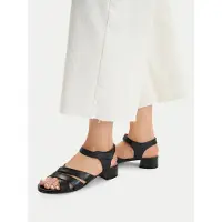 Caprice Heeled sandal, black, made of Leather with Block heel, Size 40