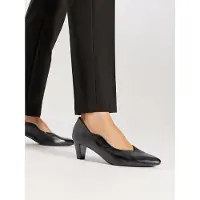 Caprice Pumps, black, made of Leather with Funnel heel, Size 38.5