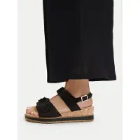 Caprice Sandal, black, made of Leather without heel, Size 37
