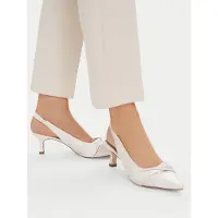 Caprice sling pumps, white, made of Leather with Queenie, Size 39