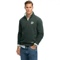 Superdry Superdrytil mænd. M2014383A Grøn Athletic sweatshirt med halv lynlås (L), Casual, Bomuld