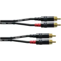 Cordial CFU 3 CC, 2 x RCA, Hanstik, 2 x RCA, Hanstik, 3 m, Sort