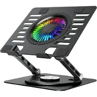 Wozinsky WDCX-X16-AS CoolBase RGB 360° kølestativ til laptop og tablet - sort