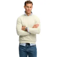 Superdry Superdrytil mænd. M2014044A Classic Essential-sweatshirt i beige (S), Casual, Bomuld