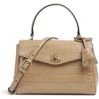 Ralph Lauren Lauren Ralph Laurentil kvinder. 431P15617001 Farrah lille blød brun satchel-taske (OSFA), Beige, Casual, Klassisk, Læder