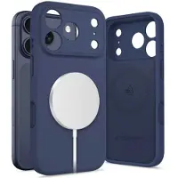 Tech-Protect iPhone 17 Pro Max flydende silikone cover - MagSafe-kompatibel - Dybblå