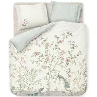 Pip studio Sengetøj 200x220 cm - Okinawa white - Vendbar dobbelt dynebetræk - 100% bomuld - sengetøj