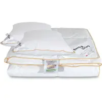 Borg Living Dyne pude sæt - Sommerdyne 200x220 cm + 2 puder med gåsedun - Sommer gåseduns dyne og pude sæt -
