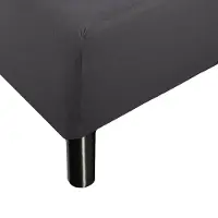 Borås Cotten Blødt lagen 90x210 cm - Faconlagen i 100% bomuldssatin - Antracit gråt boxlagen til madras - Cloud satin lagen