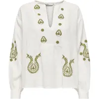 ONLY Bluse 'ONLMOON' oliven / hvid